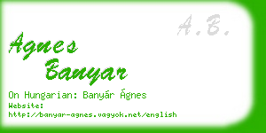 agnes banyar business card