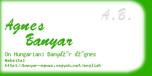 agnes banyar business card